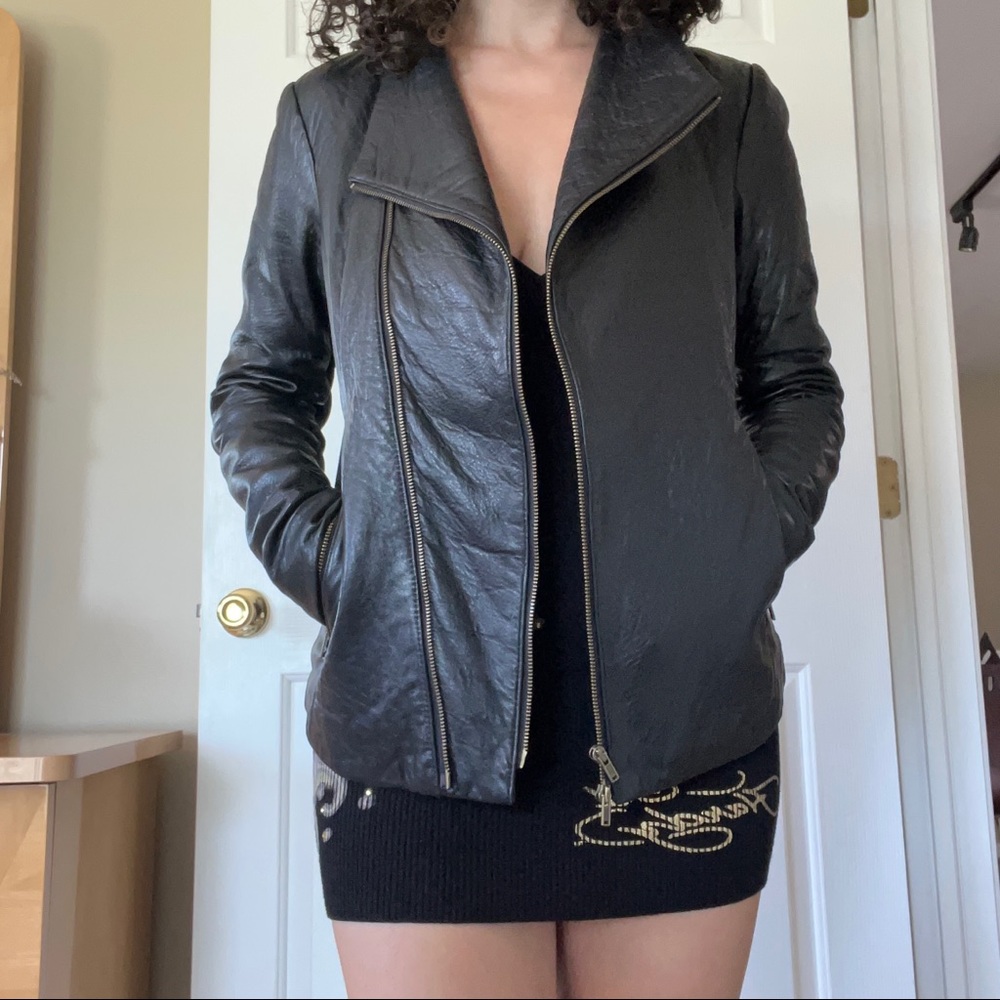 Dkny Lambskin Leather Jacket Gem